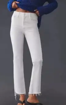 Mother Women’s The Insider Crop Step Fray White Jeans In Fairest Of Them All 27