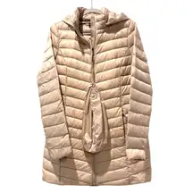 32 Degrees Heat Packable Down Puffer Coat Womens XS Lightweight Hooded Beige