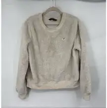 Abercrombie & Fitch Sherpa Pullover Sweatshirt Women Medium Cream Granolagirl