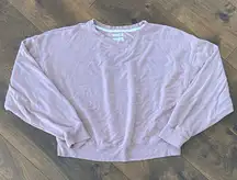 Thread & Supply “That Cozy Life” Blush Pink Crewneck Crop Sweatshirt – Size M