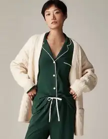 J.Crew Dreamy cotton-blend pajama top Deep Forest