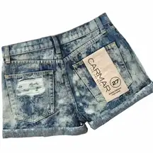 new LF Carmar ❉ Retro 80’s Acid Wash Denim High Waist Cuffed Festival Short ❉ 27