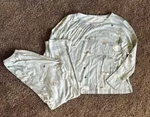 Womens/juniors pajama set long sleeve pants mountains clouds XS