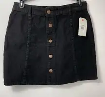 BILLABONG front button corduroy black mini skirt Size 29