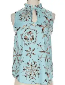 ModCloth x Dupenny Sleeveless Ruffle Blouse Size XXS Sychronized Swimming NWT