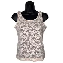 Vintage Christian Dior Intimates Lace Tank Top‎ Light Pink