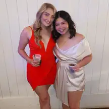 Dare to Take the Plunge Red Tulip Mini Dress