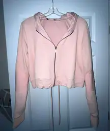 Pink Cropped Hoodie