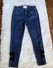 Anthropologie McGuire Ankle Crop Newton Bow High-Rise Skinny Jeans SZ 26