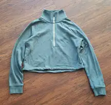 Vuori Gray Chic Edgy Feminine Lounge Streetwear Half Zip Sweatshirt Size XSmall