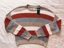 Cropped Crewneck Knit Sweater 