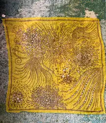 Vintage NOS made in Japan yellow brown abstract scarf