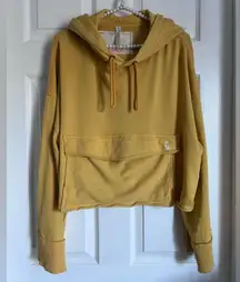Free People FP Movement The Rapids Cropped Hoodie in golden hour size small