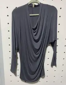 Rhonda Shear Gray Draped Top Size XS