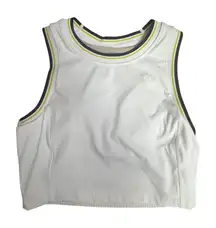 Lululemon Varsity Scoop Neck Tank Top Size 12 Cropped Tennis White Athletic Rare