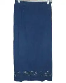 Vintage Alfred Dunner Denim Embroidered Skirt‎