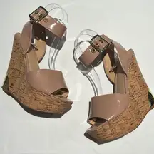 COLIN STUART CORK PLATFORM SANDAL size 7   B60