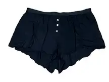 Weworewhat Modal Booty Shorts Black Lettuce Hem Elastic Waist Small Casual