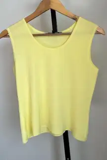 Ming Wang Thick Strap Yellow Tank Top Petite Small