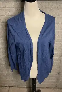 H&M Blue Button Long Sleeve‎ Open Front Cardigan Sweater Size Large