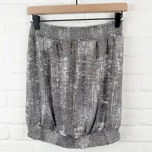 Anthropologie  Maiah Brushed Metallic Silver Shimmer Tube top Medium