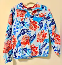 Patagonia Floral Fleece Pullover Manoa Dusk Blue