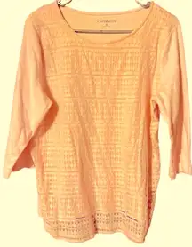 Croft & Barrow light pink women’s top; XL; GUC; color is a light peach/pinkish