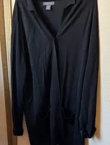 Elements Black coat length cardigan large