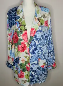 Surya‎ Vintage 90s Women's Jacket Blazer Oversized Floral Sequin Rayon Size M