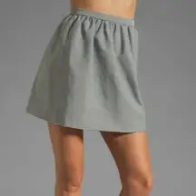 Alice + Olivia FRANCY'S Black and White Stripe Cotton Mini Skirt