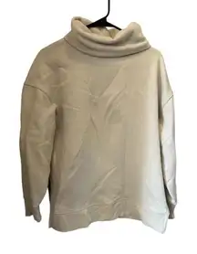 Athleta Women's Ivory Funnel Neck Pullover Sweatshirt Size S Casual‎