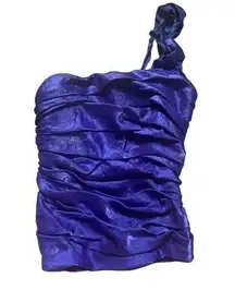 2b Bebe Royal Blue Ruched Tube Top M