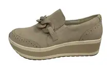 Dolce Vita Jhenee Beige Suede Leather Round Toe Chunky Platform Loafers Shoes 9