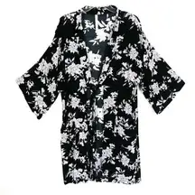 Spiritual Gangster Maya Black Floral Kimono Robe