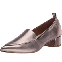 Aerosoles  Galloway Champagne Metallic Leather Heeled Loafer 8.5