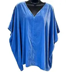 J. JILL Pure Jill Elements Blue Velvet Seamed Draped Top
