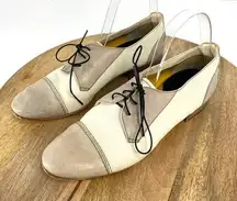 1937 Madewell Oxford Flats The Serge Two Tone White Gray Derby Preppy