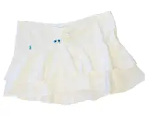 VINTAGE RALPH LAUREN White Gauze Tiered Mini Skirt