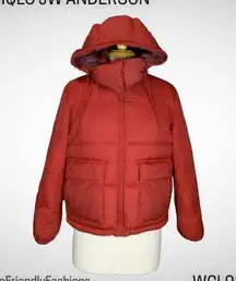 Jw Anderson x Uniqlo Women's Red Full Zip Reversible Puffer Jacket Size XS