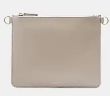 Theory Minimalist Transformer Pouch Handbag in Genuine Leather Light Grey