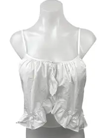 WeWoreWhat Danielle Bernstein White Cami Ruffle Camisole Tank Top Size S