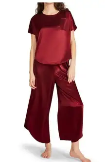 BB Dakota 2 Piece Satin Lounge Set Size XXL Maroon New