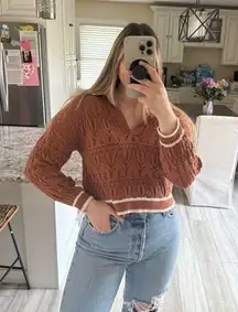 Universal thread crochet cropped sweater