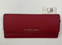 Scarlet Jet Set Travel Flat Leather Wallet