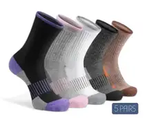Colorful Athletic Women's Socks 5 PACK Crew Mid Calf High Quality NEW
