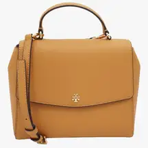 Tory Burch Tan Leather Flap Top Handle Crossbody Handbag Purse ** READ**