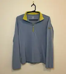 Horny Toad Quarter Zip Pullover Athletic Top Lightweight Green‎ Blue Small