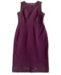 Ted Baker London Verita Purple Cutout Lace Dress Sheath Maroon Size 6 Women's