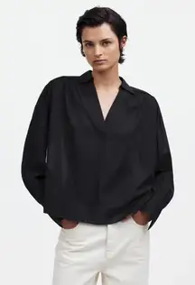 Madewell Easy Long-Sleeve Popover Shirt - Size - Small