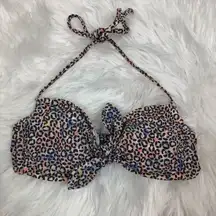 Gap Body Animal Print Multicolor Bikini Top Small